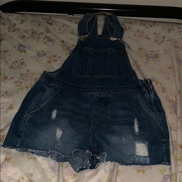 Primark Other - Denim blue jean overalls shorts